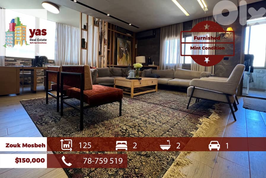 Zouk Mosbeh 125m2 | Furnished Flat | Unique Property | EH/RH 0