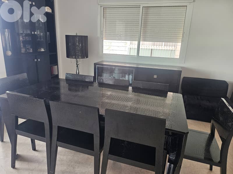 Modern dining table + buffet +8 chairs 0