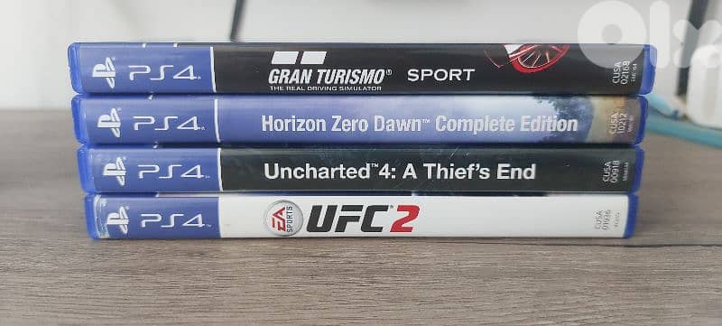 Uncharted 4,horizon,gran turasimo,ufc2 all for sale (used) 0