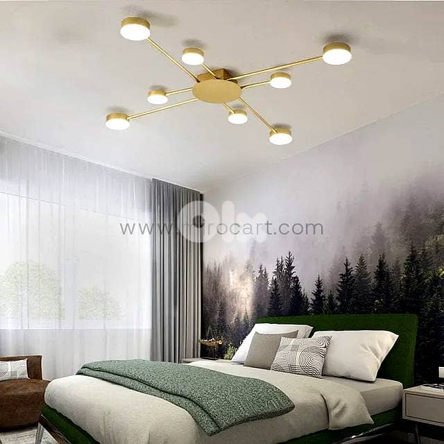 Modern Gold 8-Light LED Geometric Ceiling & Wall Light 1