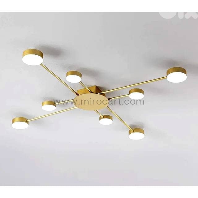 Modern Gold 8-Light LED Geometric Ceiling & Wall Light 4