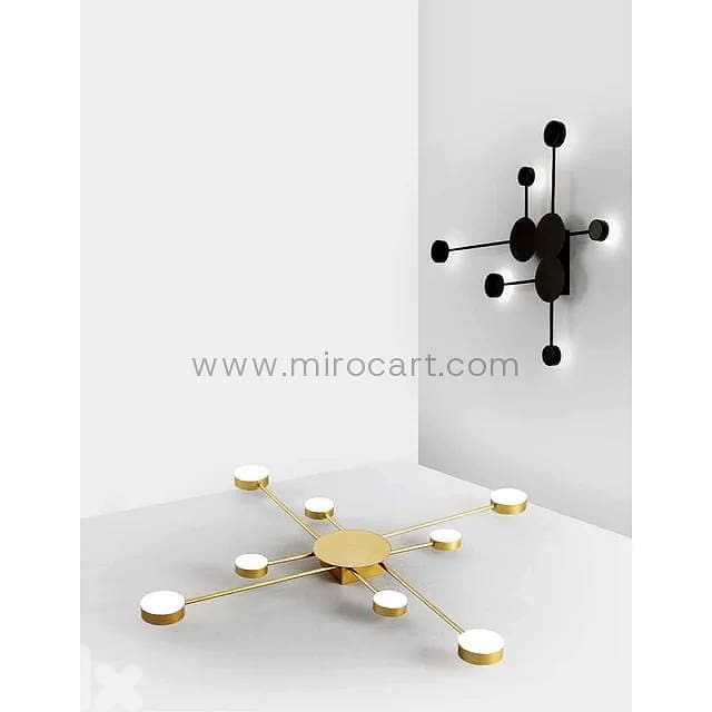 Modern Gold 8-Light LED Geometric Ceiling & Wall Light 6