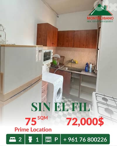 Prime Location 75 sqm Apartment For Sale in Sin El Fil سن الفيل