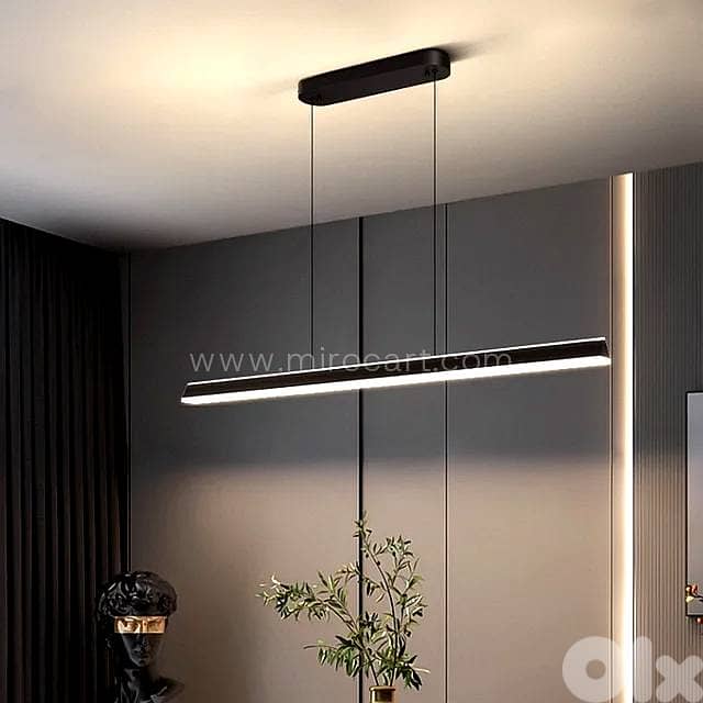 120cm Linear LED Pendant Light — Black / White 0