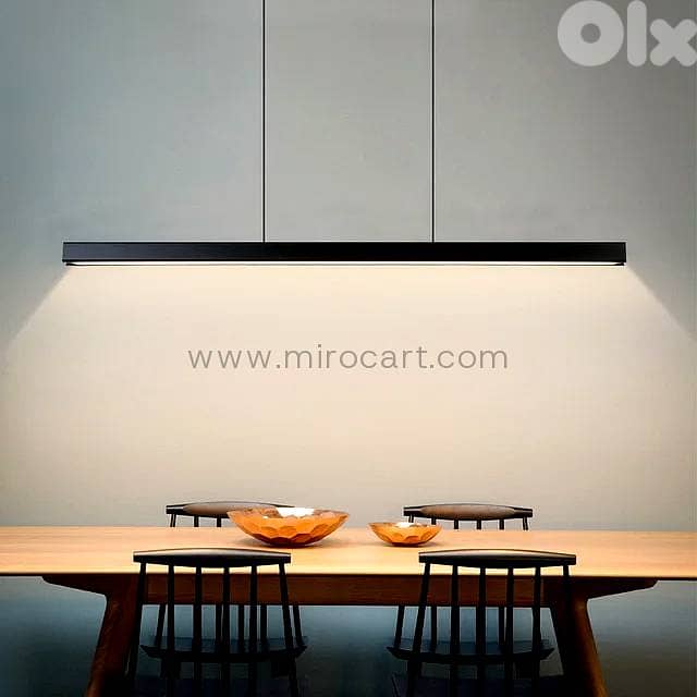 120cm Linear LED Pendant Light — Black / White 1