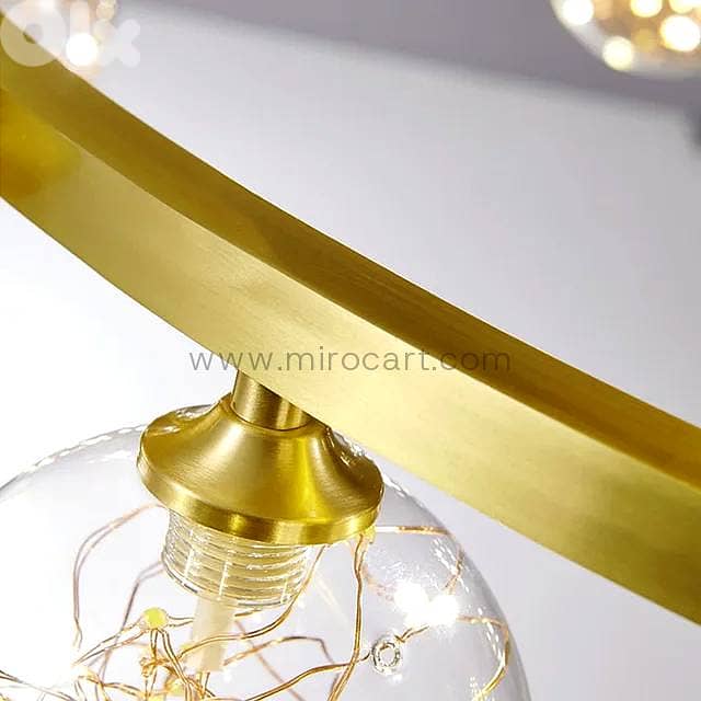 12-Globe LED Ring Chandelier — Gold Glass Pendant Light 6