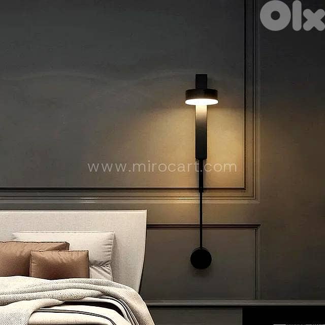 Rotating LED Wall Sconce — Matte Black Reading Light 0