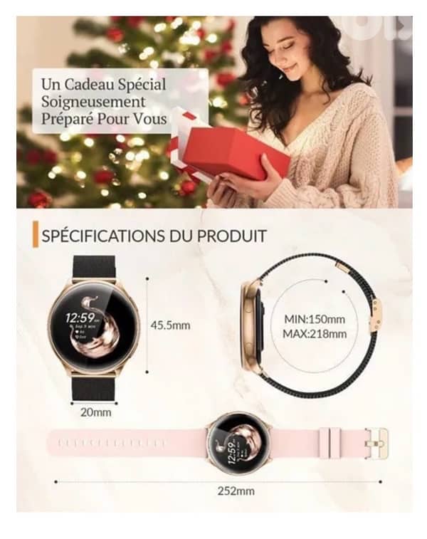 FOSMET Smartwatch for Women – Bluetooth Calling – Brand New 5