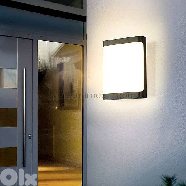 Rectangular LED Outdoor Wall Light — 20cm Black 0