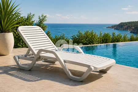 plastic lounge chair + arms