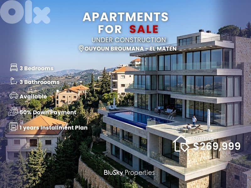 Apartments For SALE In Ouyoun Broumana #GS 0