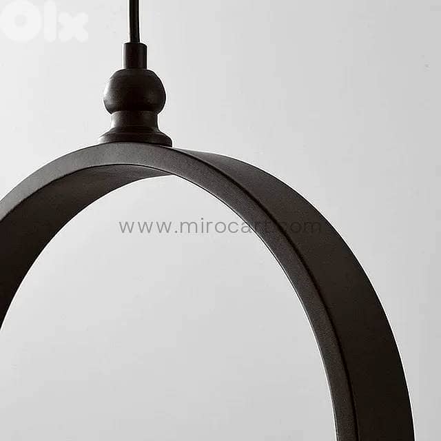 Circular LED Pendant Light — Matte Black & Acrylic 7