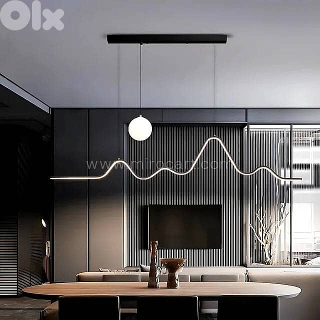 Wave & Moon LED Pendant Light — 120cm Linear 0