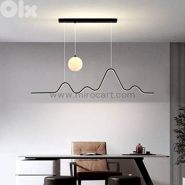 Wave & Moon LED Pendant Light — 120cm Linear 2