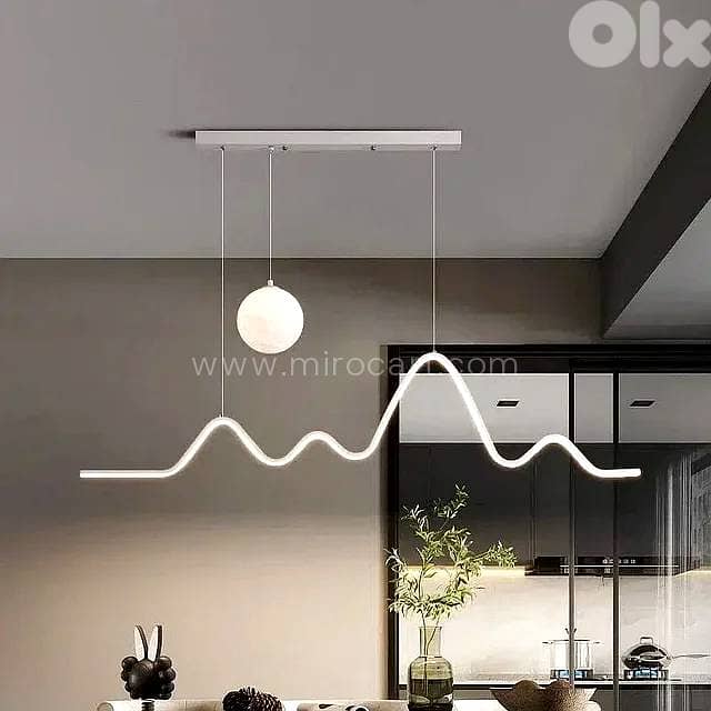 Wave & Moon LED Pendant Light — 120cm Linear 3