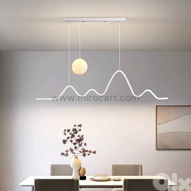 Wave & Moon LED Pendant Light — 120cm Linear 4