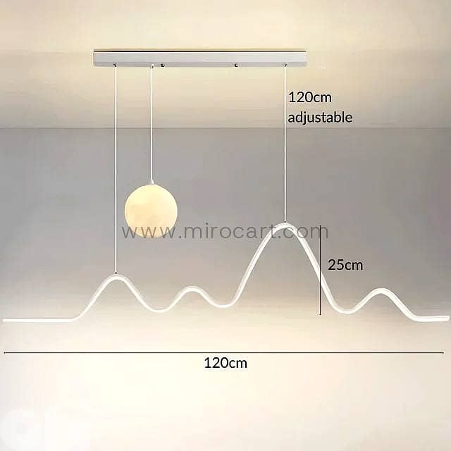 Wave & Moon LED Pendant Light — 120cm Linear 9