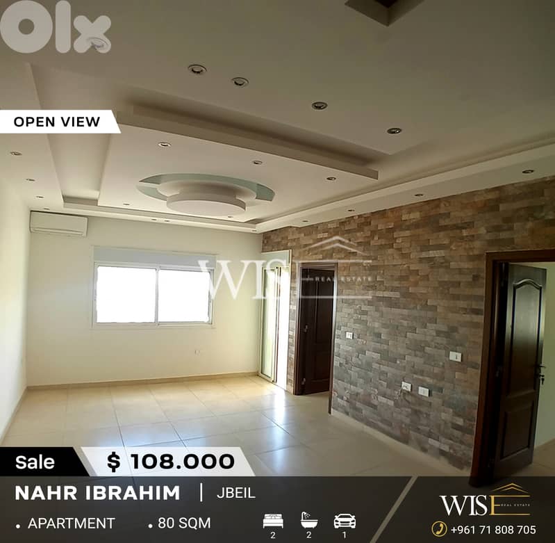 80 SQM Apartment fully decorated for SALE in Nahr Ibrahim - Jbeil! 0