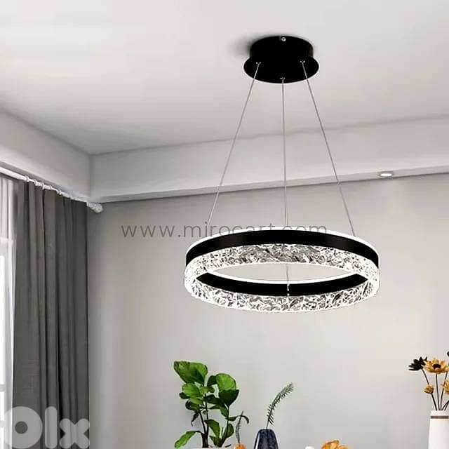 Crystal Ring Pendant Light — 50cm Textured Shimmer 6