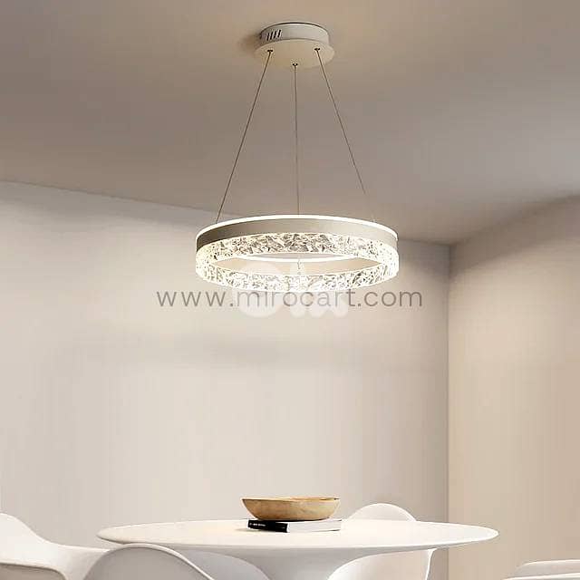 Crystal Ring Pendant Light — 50cm Textured Shimmer 8