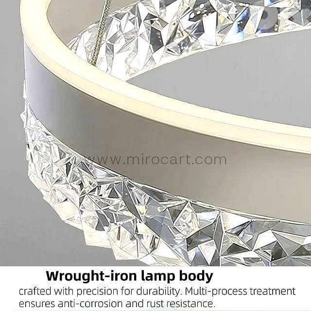 Crystal Ring Pendant Light — 50cm Textured Shimmer 13