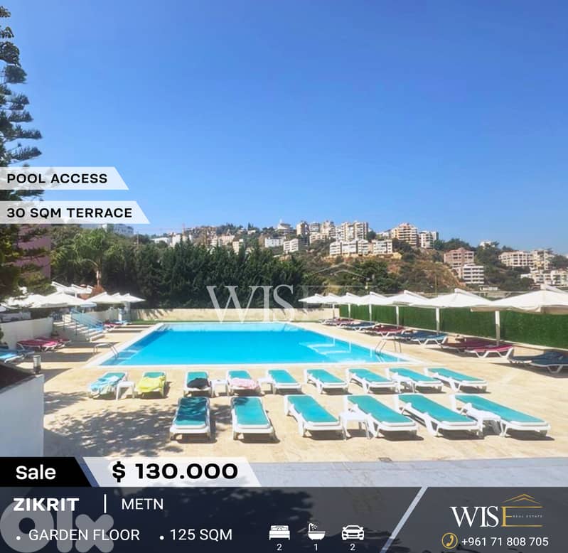 125 SQM Apartment with Terrace for SALE in Zikrit! 0