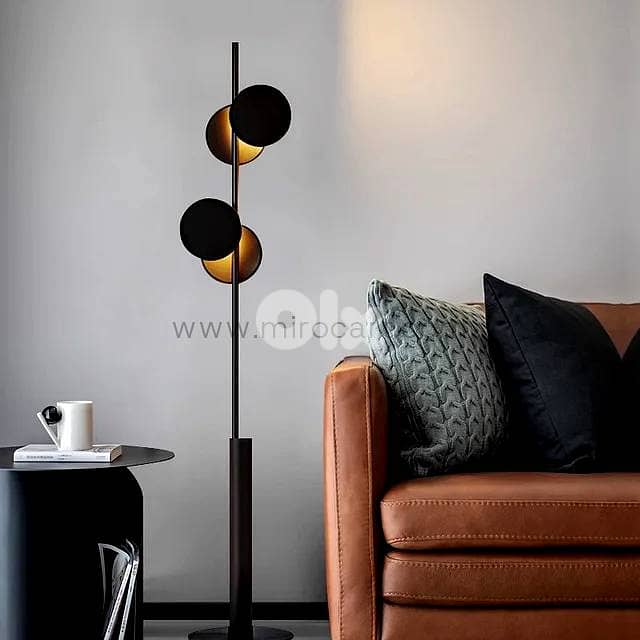 Stacked Disk LED Floor Lamp — Matte Black, 160 cm 0