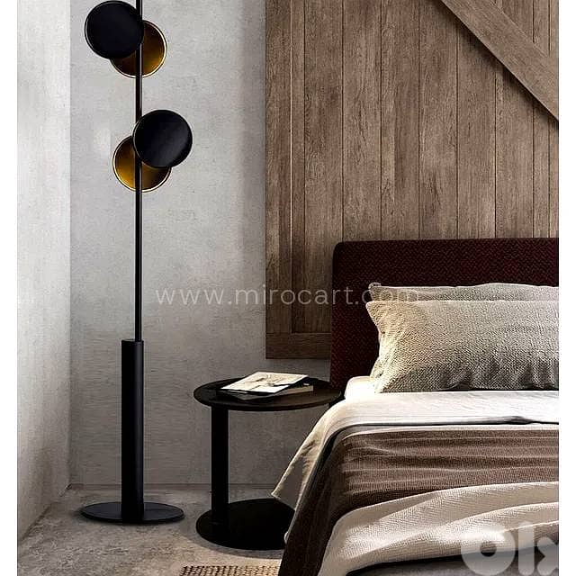 Stacked Disk LED Floor Lamp — Matte Black, 160 cm 5