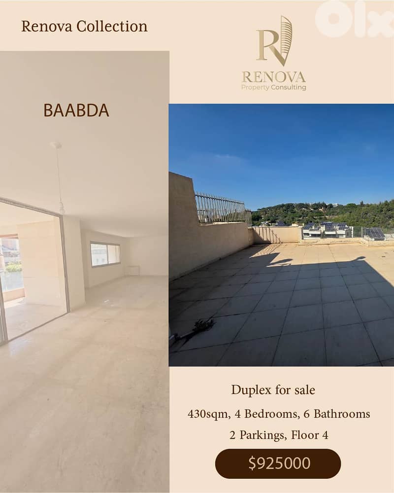 Duplex for sale in Baabda 0
