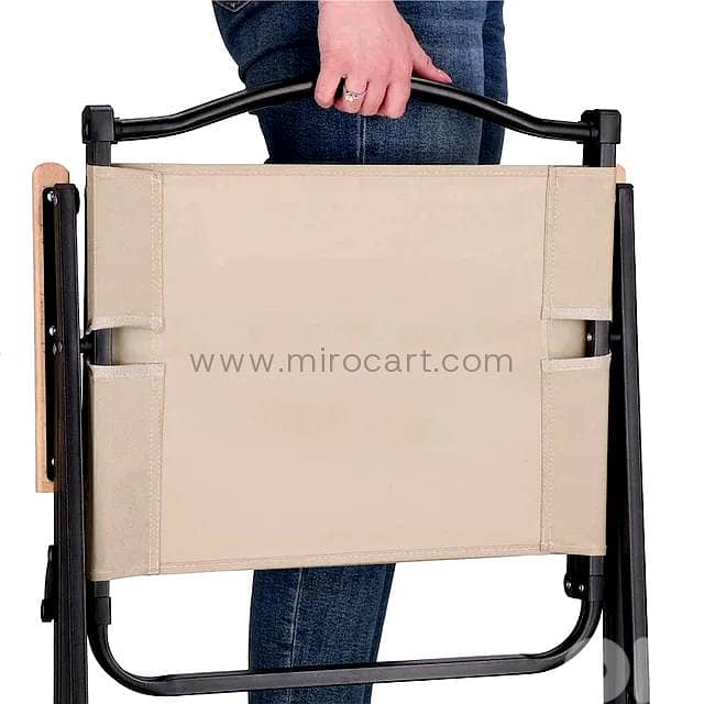 Folding Outdoor Chair — Sand & Beech Wood 8