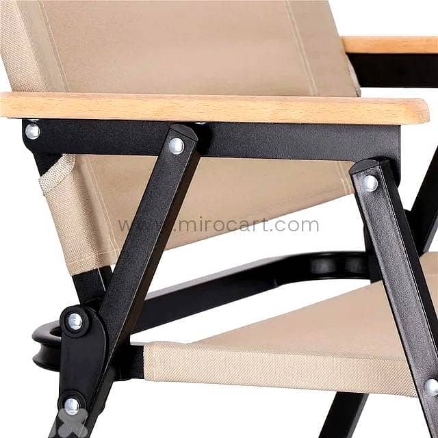 Folding Outdoor Chair — Sand & Beech Wood 9
