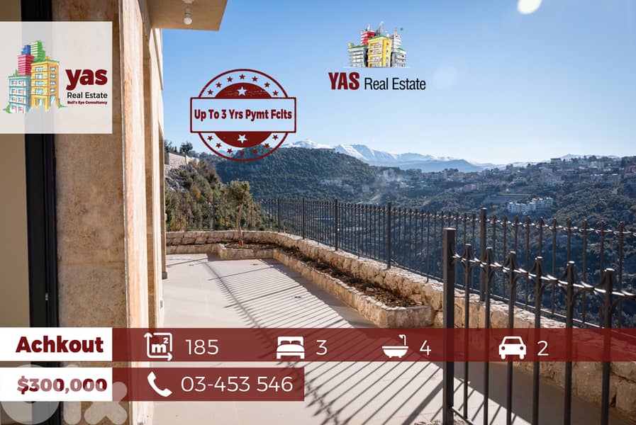 Achkout 185m2 Villa | Terrace | UNDER OFFER | Up To 3 Yrs Pymt Fclts | 0