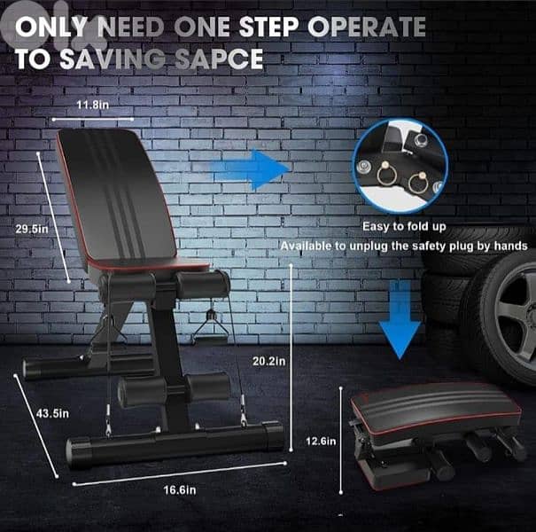 Bench adjustable heavy duty hold up to 250kg 0