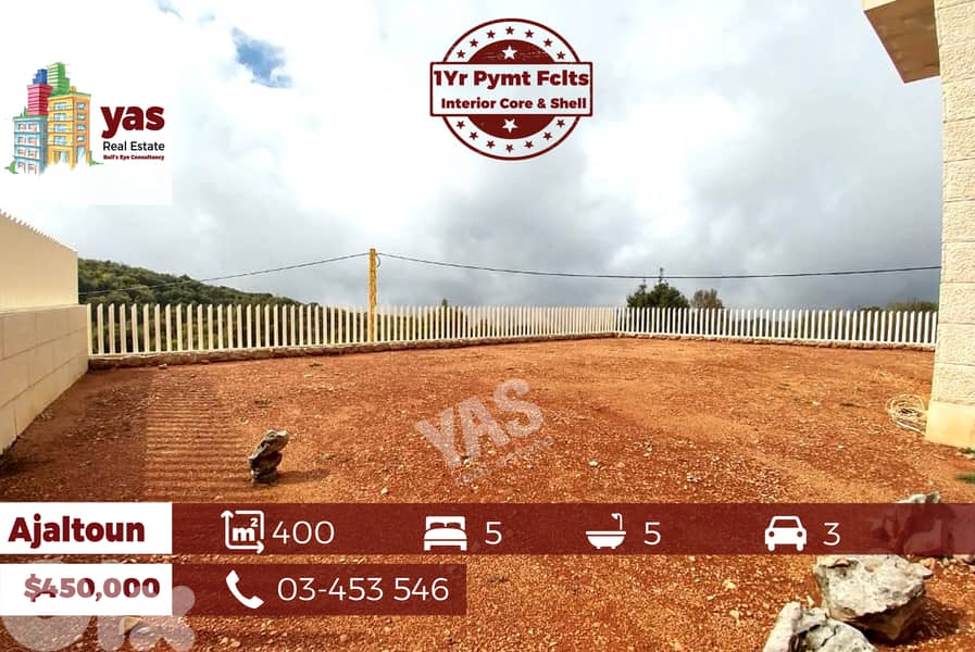 Ajaltoun 400m2 Villa | 400m2 Garden | Unique Property | 1Yr PYMT FCLTS 0