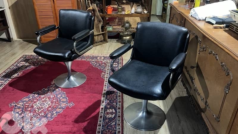 vintage 80’s leather chairs 0