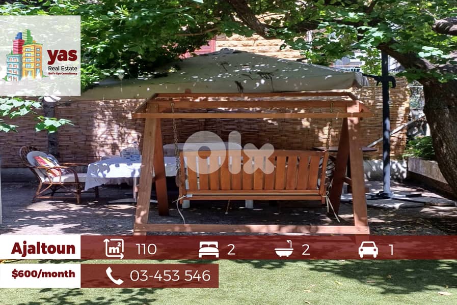 Ajaltoun 110m2 | 100m2 Terrace | Furnsihed | Rent | Well Maintained|KH 0