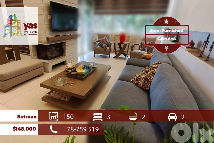 Batroun 150m2 | Partly Furnished | Calm Area | Prime Location | OJH 0