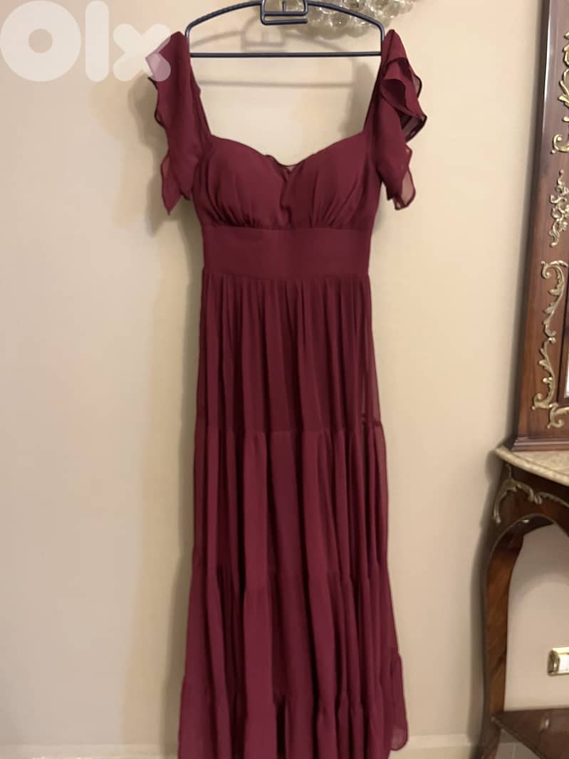Burgundy Evening Dress 0