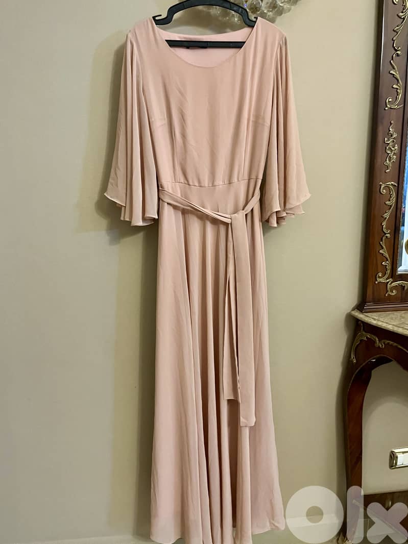 Blush Pink Flowy Dress with belt. 0