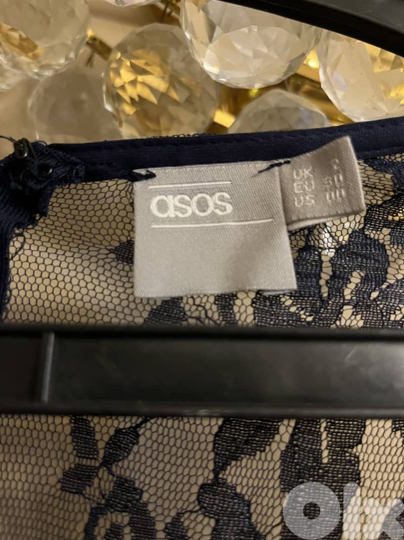 Navy Blue lace long dress from ASOS 4
