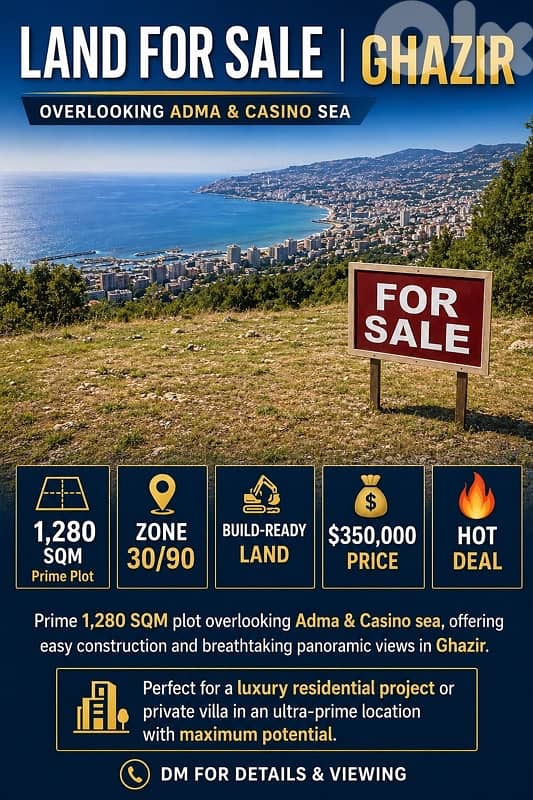 273$/SQM LAND IN GHAZIR FOR SALE 0