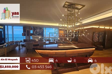 Ain El Mrayseh 450m2 | Designer's Signature | Upgraded | Sea View | OH