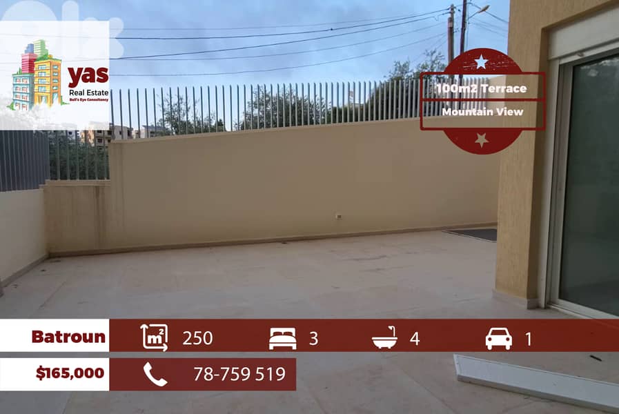 Batroun 250m2 | 100m2 Terrace | Mountain VIew | Calm Area | MCH 0
