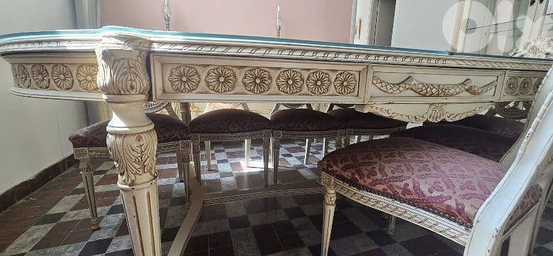 Antique Dining table 8 chairs 3