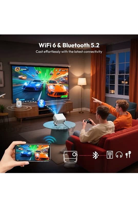 Projector Bluetooth WIFI 700ANSI Home Theater Movie Whale Os HDMI USB 9