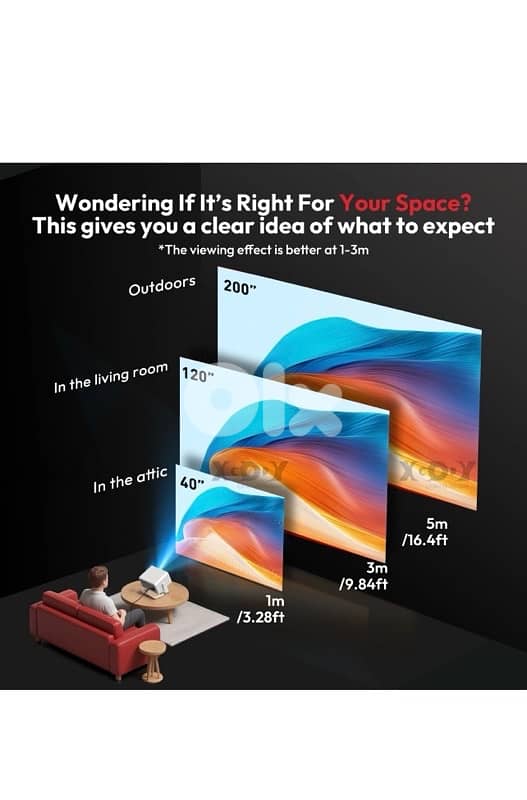 Projector Bluetooth WIFI 700ANSI Home Theater Movie Whale Os HDMI USB 10