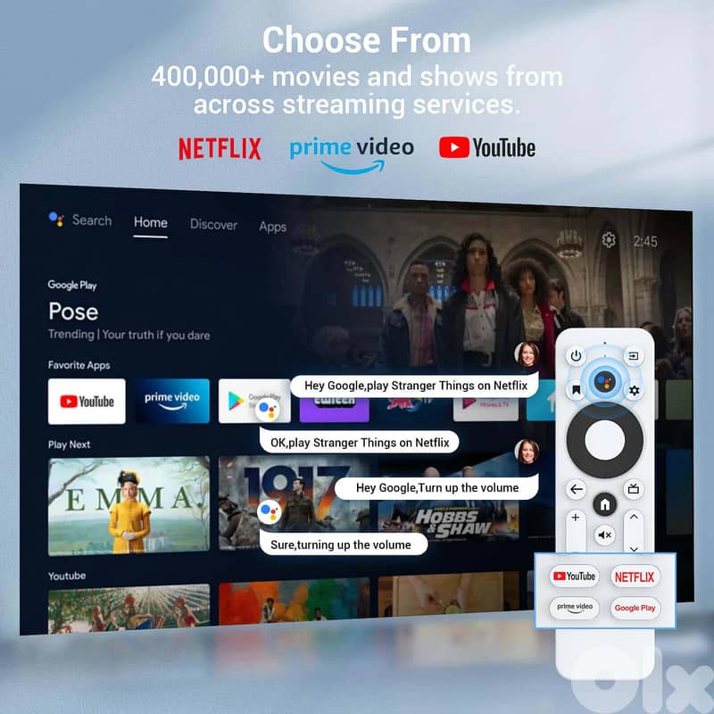 XGODY Portable Smart Projector With Built-in Apps, Built-In TV Stick 1