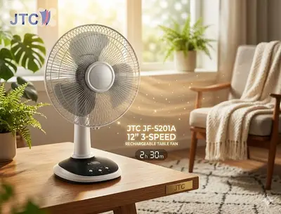 rechargeable fan JTC 12inch مروحة تشريج