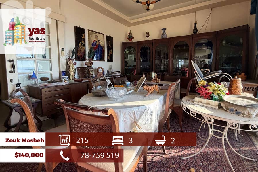 Zouk Mosbeh 215m2 | Well Maintained | Flat | Calm Area | EH 0