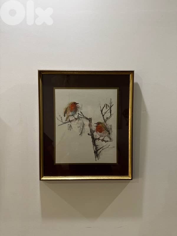 Vintage Bird Painting – Eurasian Jay (1976, Signed) 1